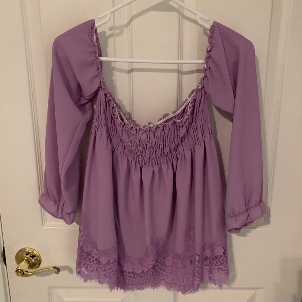 Off the shoulder strapless top